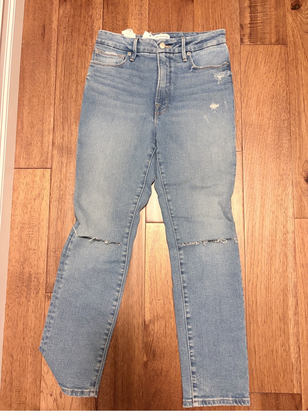 NWT Good American Good Classic Distressed High Rise Jeans Size 4/27